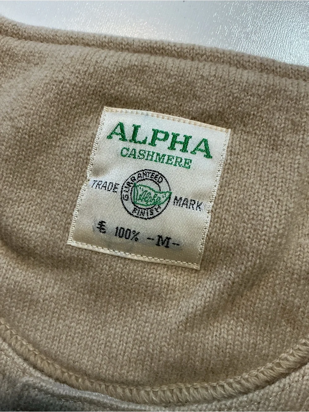 Vintage Alpha 100% Cashmere Japan Undershirt Henley Sweater